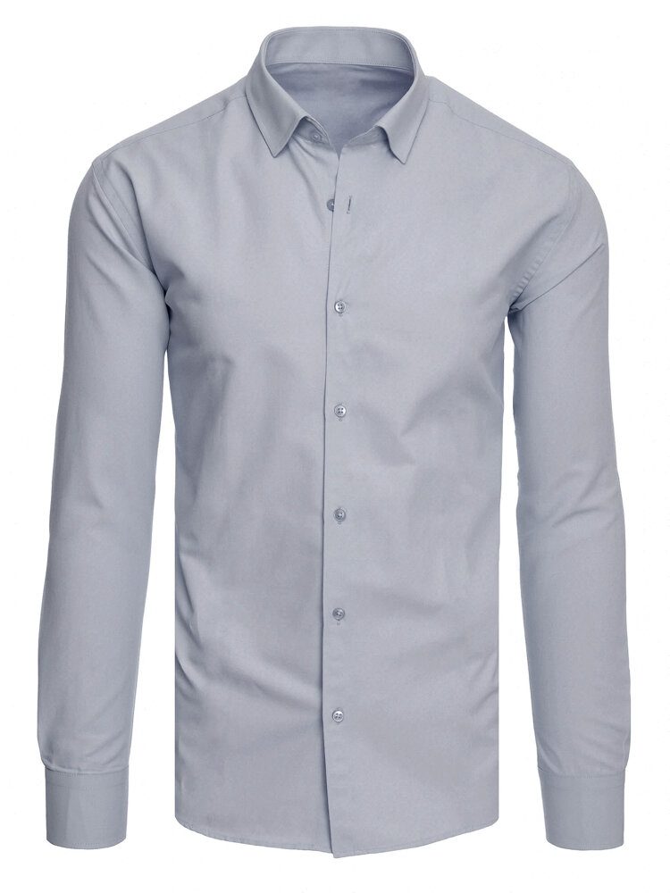 Trendy pánska košeľa s dlhým rukávom šedá