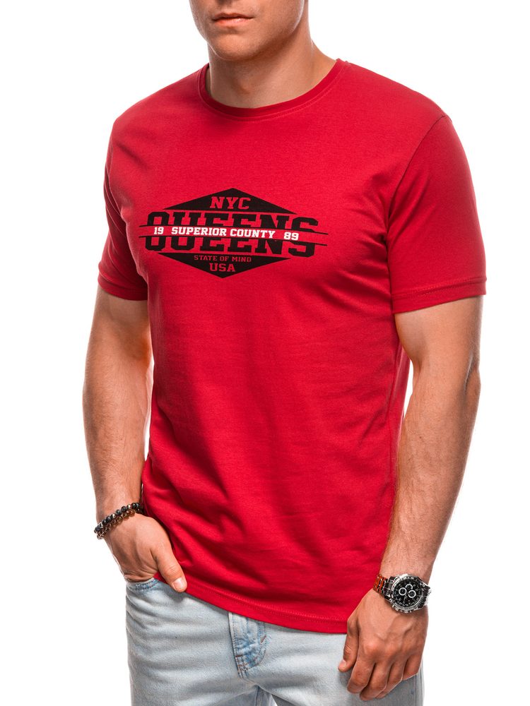 Módne tričko s trendy nápisom pre mužov červené