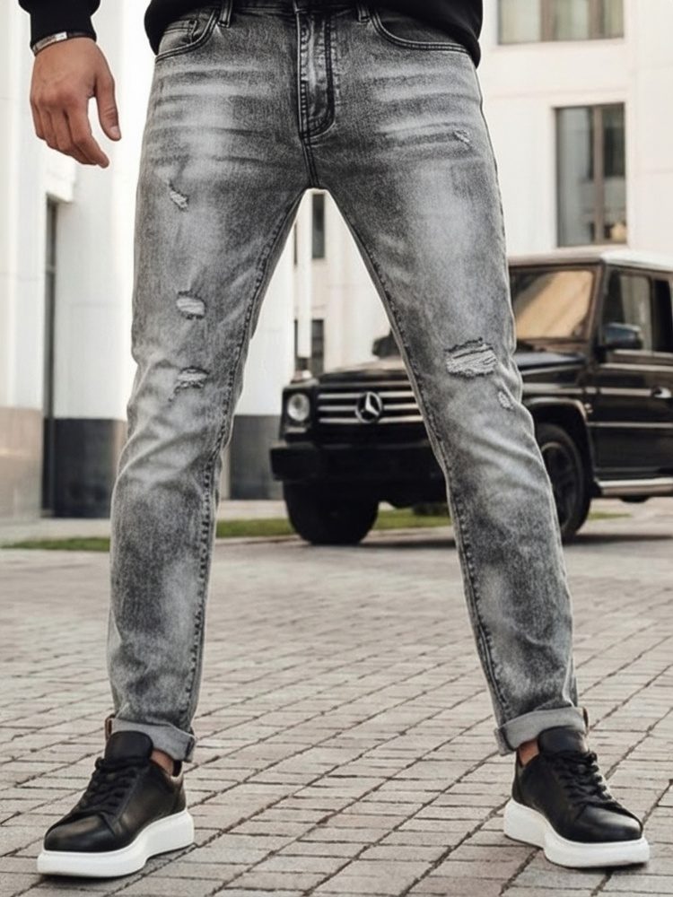 Pánske trendy jeansy šedé