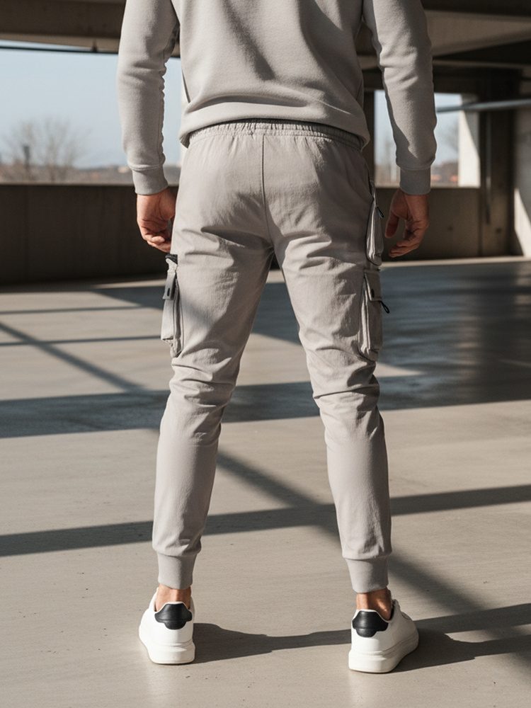 Trendy jogger kapsáčové nohavice pre pánov šedé