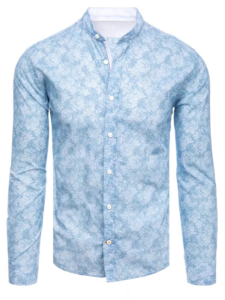 Elegantná pánska košeľa s krásnym vzorom - modrá