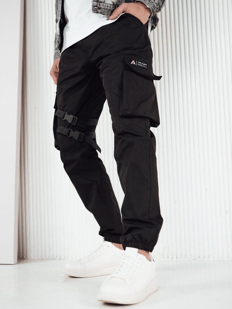 Trendy jogger kapsáčové nohavice pre pánov čierne