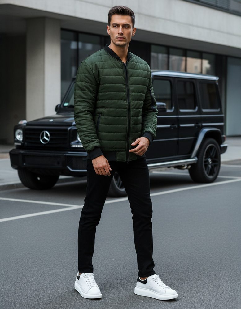 Štýlová bomber bunda zelená-muži