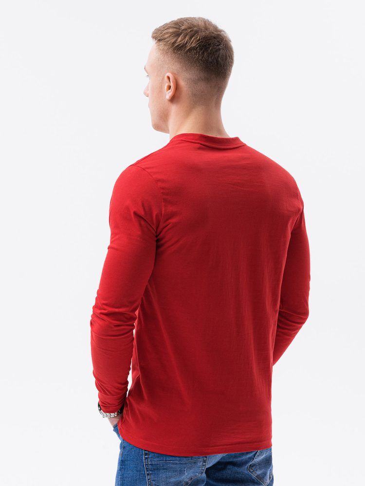Pánske tričko s dlhým rukávom v červenej farbe