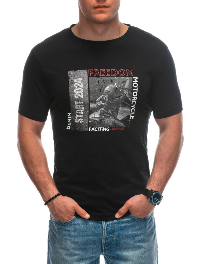 Módne tričko pre mužov čierne