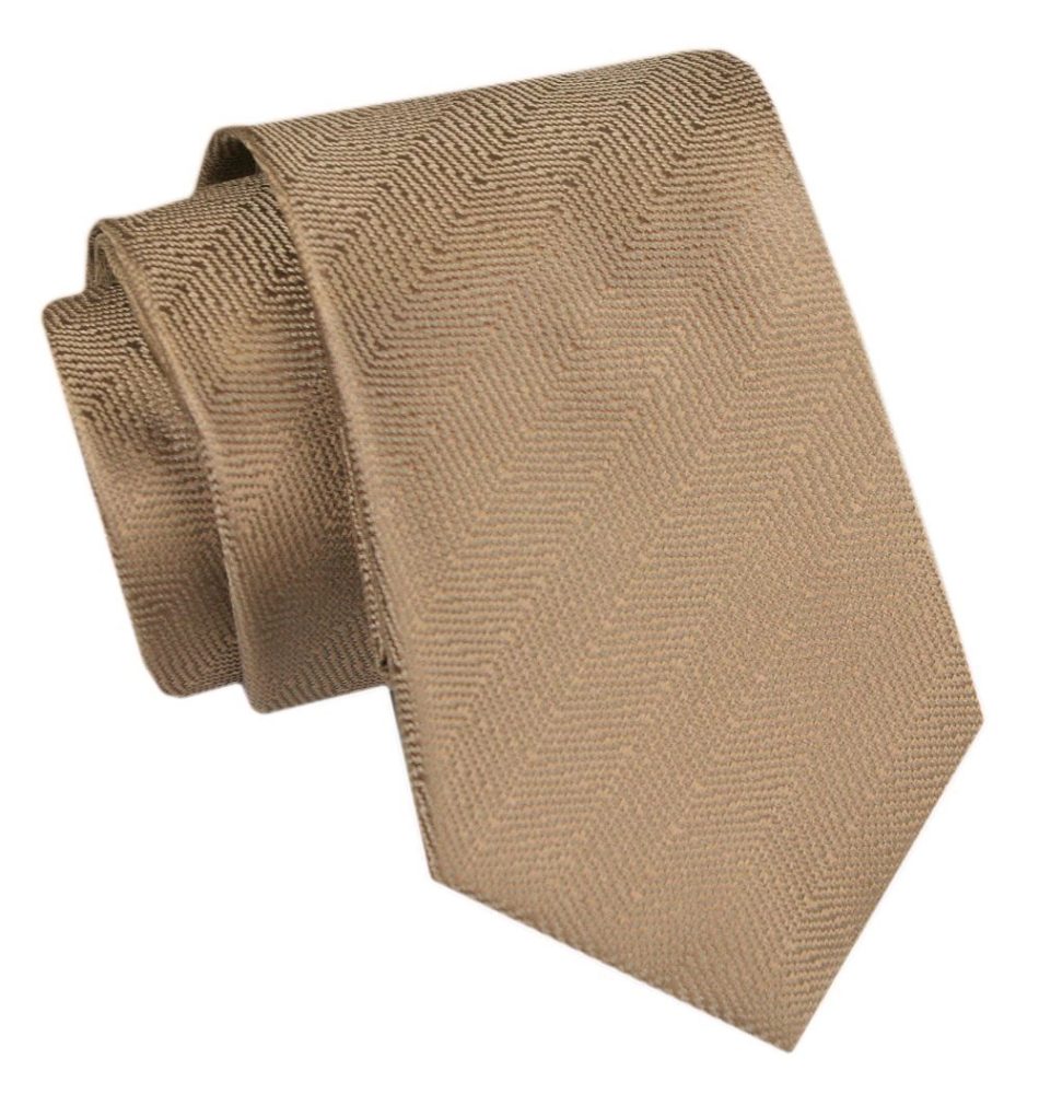 Jednofarebná béžová pánska kravata