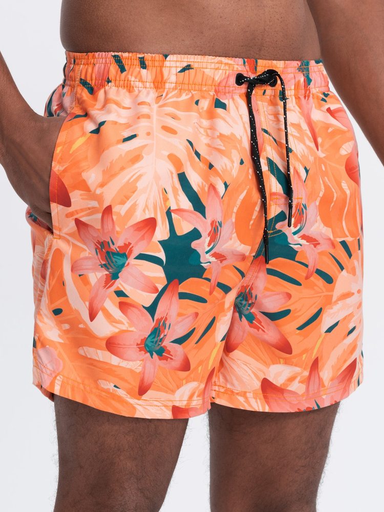 E-shop Oranžové plavky s motívom kvetu V5 SRBS-0140