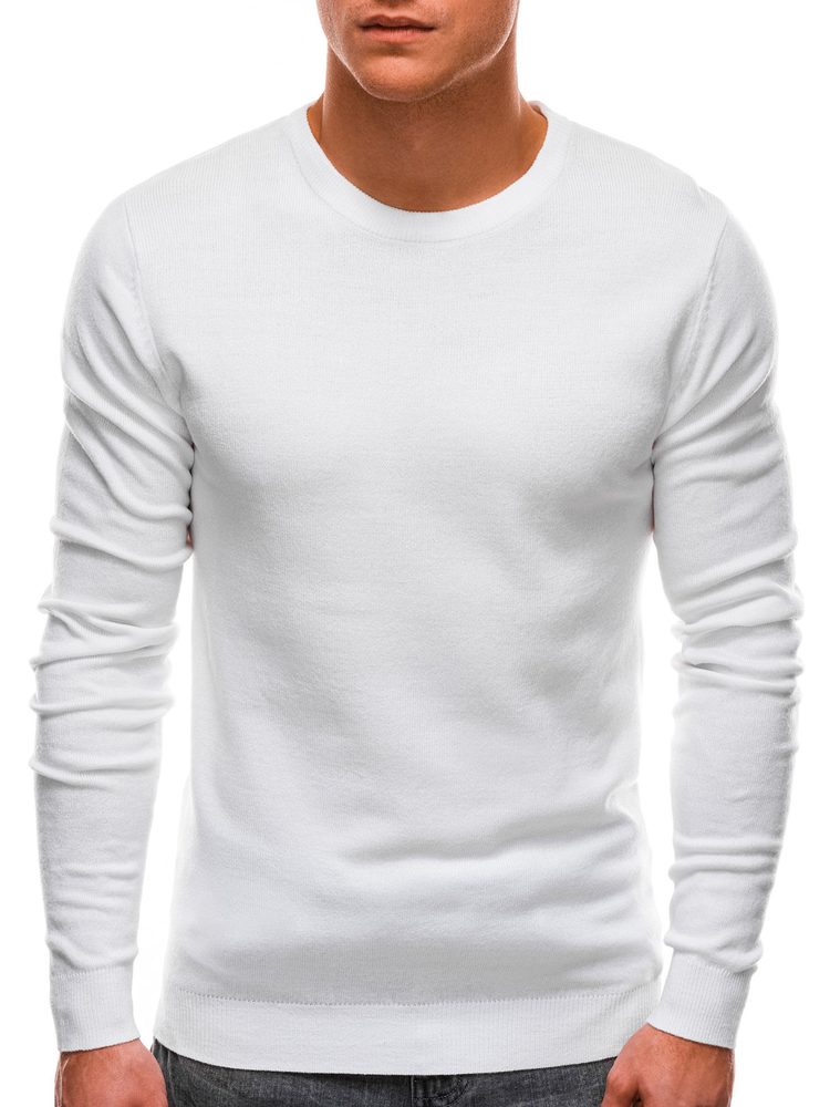 Jednoduchý sveter pre mužov biely