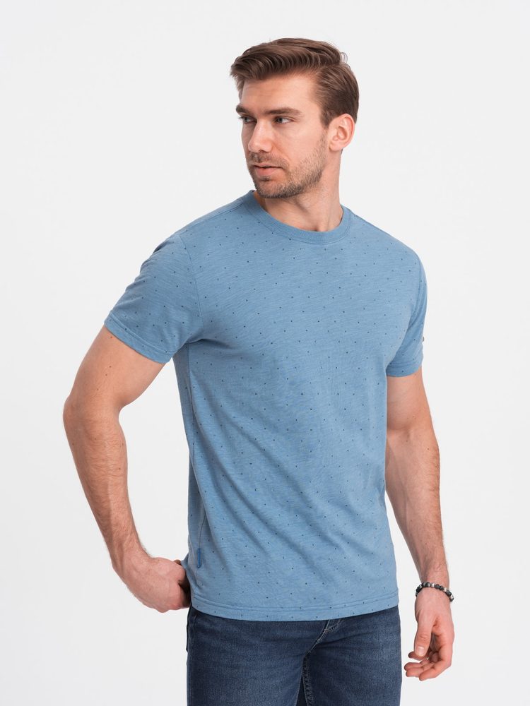 E-shop Modré tričko s farebnými písmenami V4 TSFP-0185
