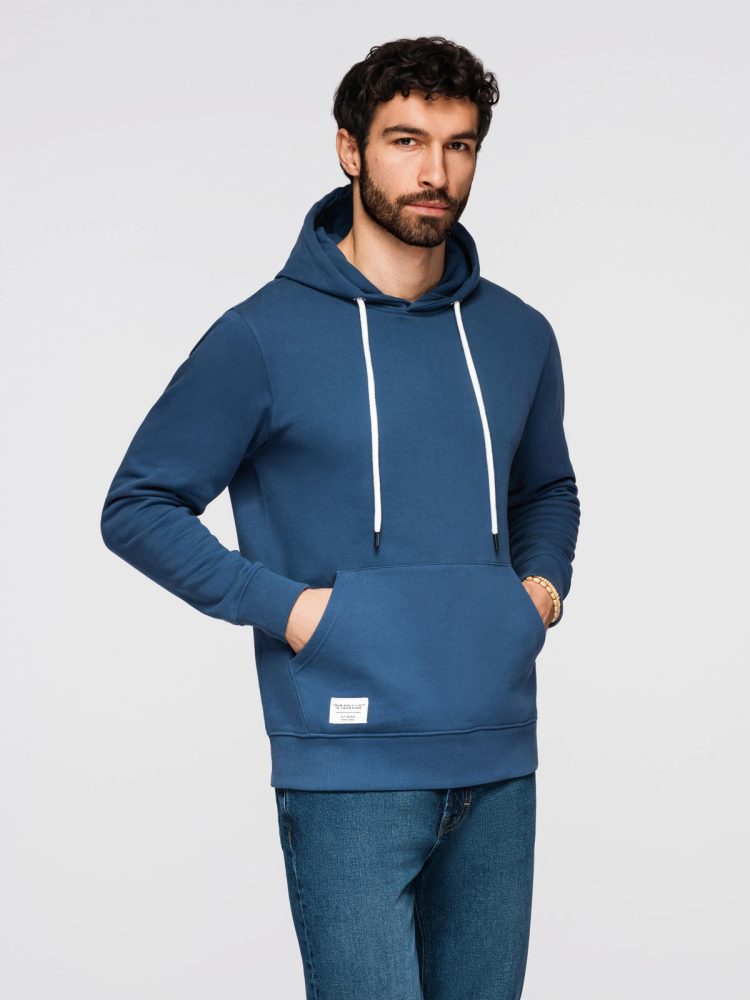 Základná mikina s kapucňou modrá