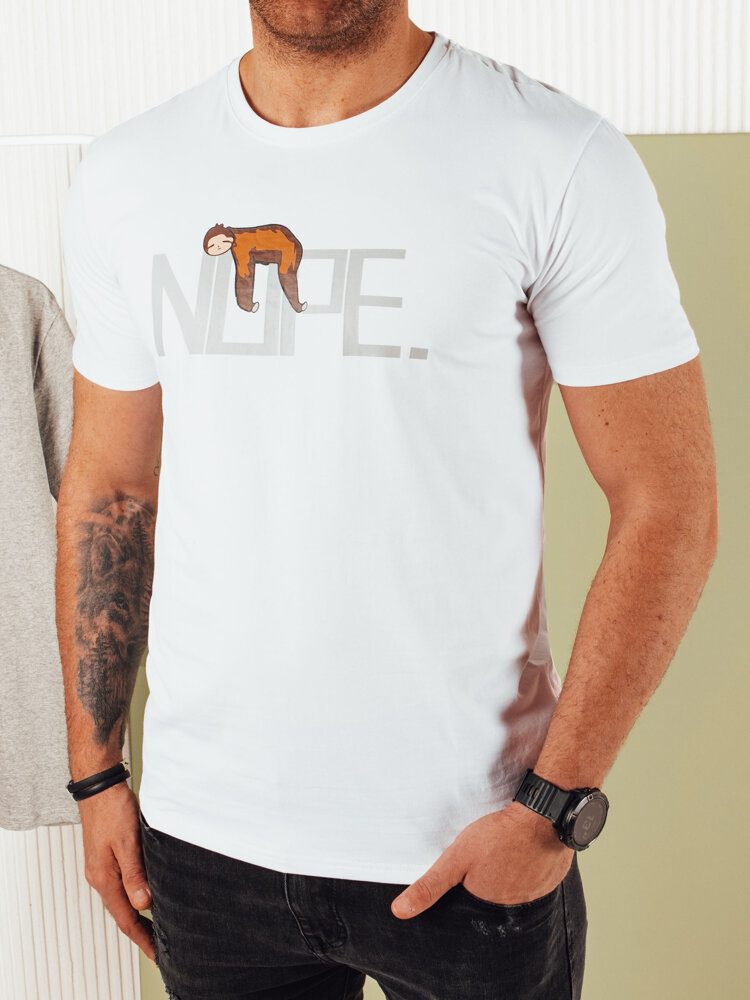 E-shop Jedinečné biele tričko s originálnou potlačou