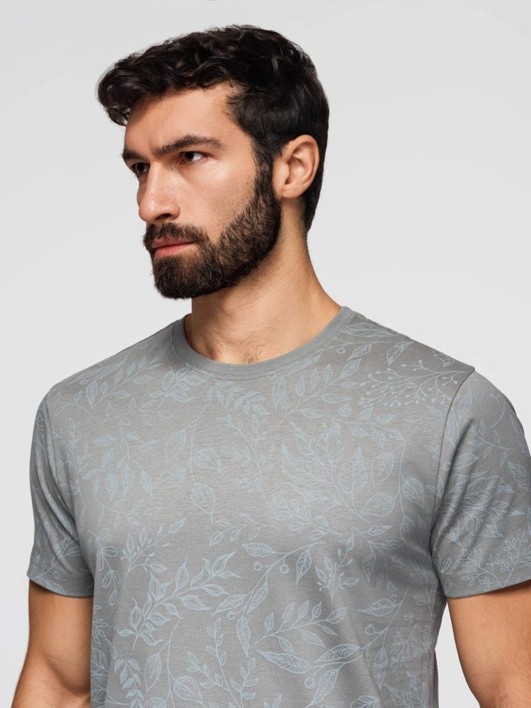Trendy pánske tričko s krátkym rukávom- šedé