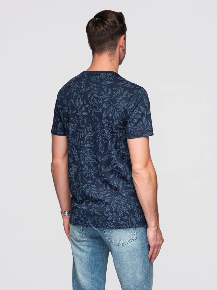 Trendy pánske tričko s krátkym rukávom- tmavomodré