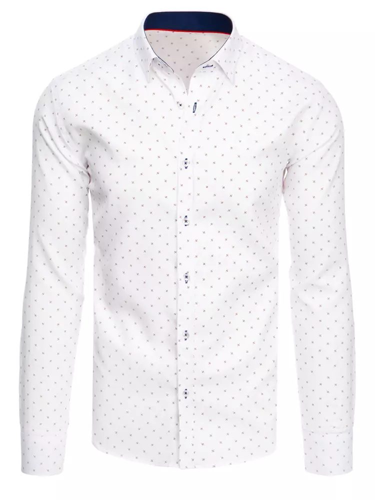 E-shop Biela košeľa s nádherným vzorom
