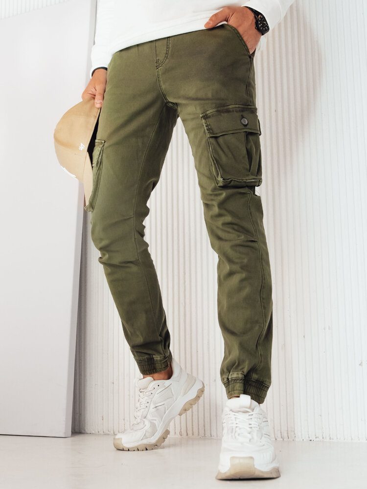 Trendy jogger kapsáčové nohavice pre pánov zelené