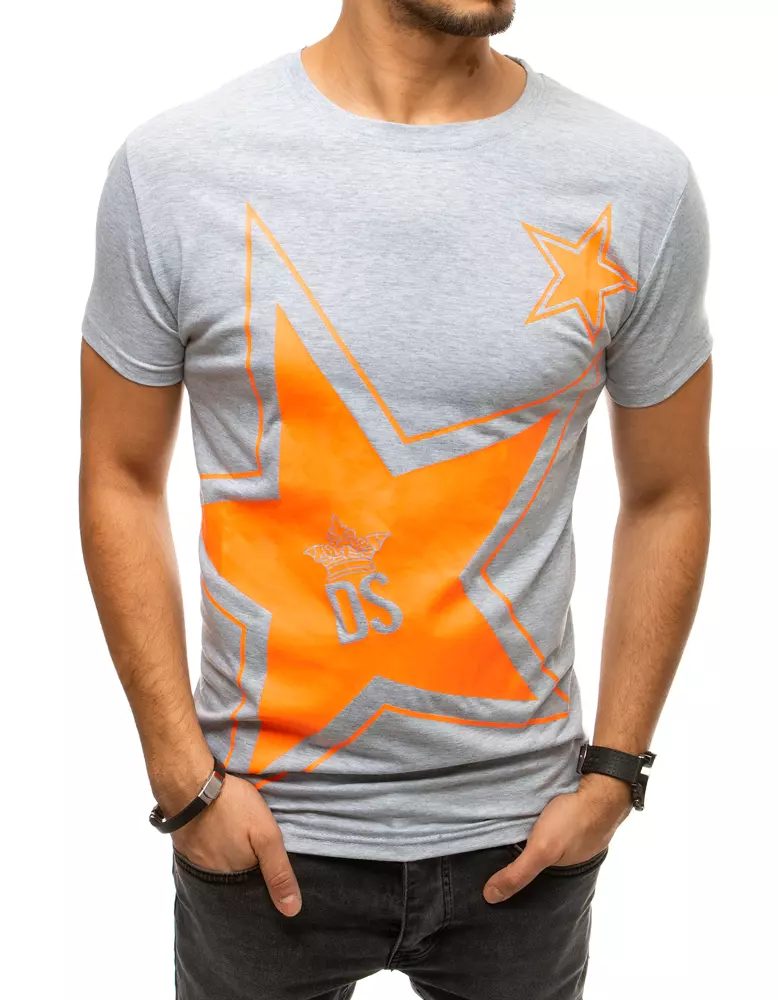 E-shop Svetlošedé tričko s potlačou DS STAR