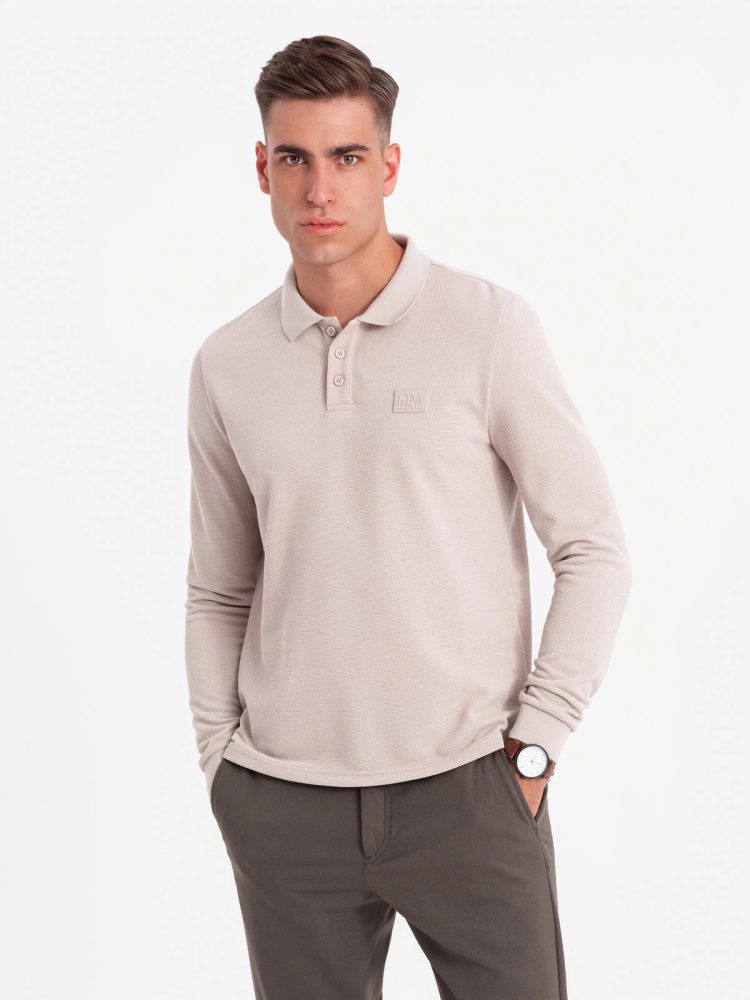 E-shop Pánska popolavá polokošeľa s logom V3 POLS-0131