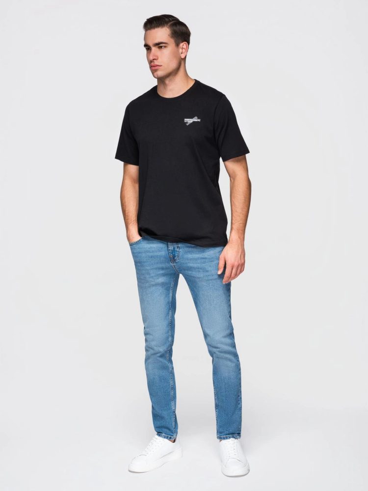 Trendy pánske tričko s krátkym rukávom- čierne