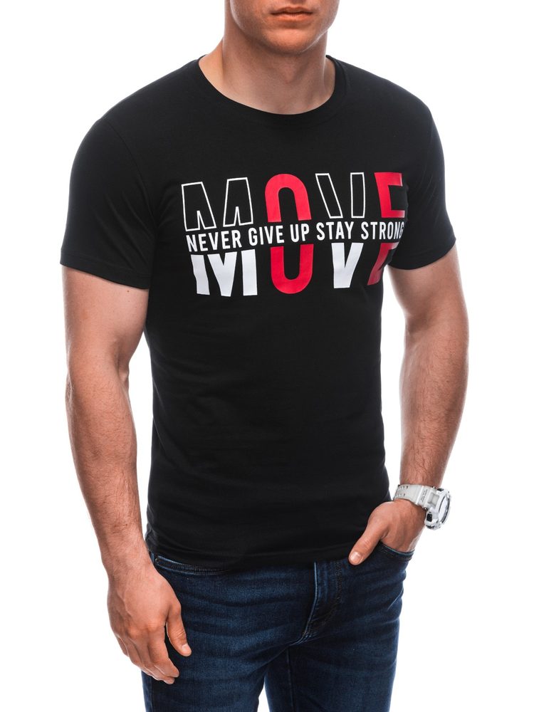 E-shop Čierne tričko s výrazným nápisom S1934