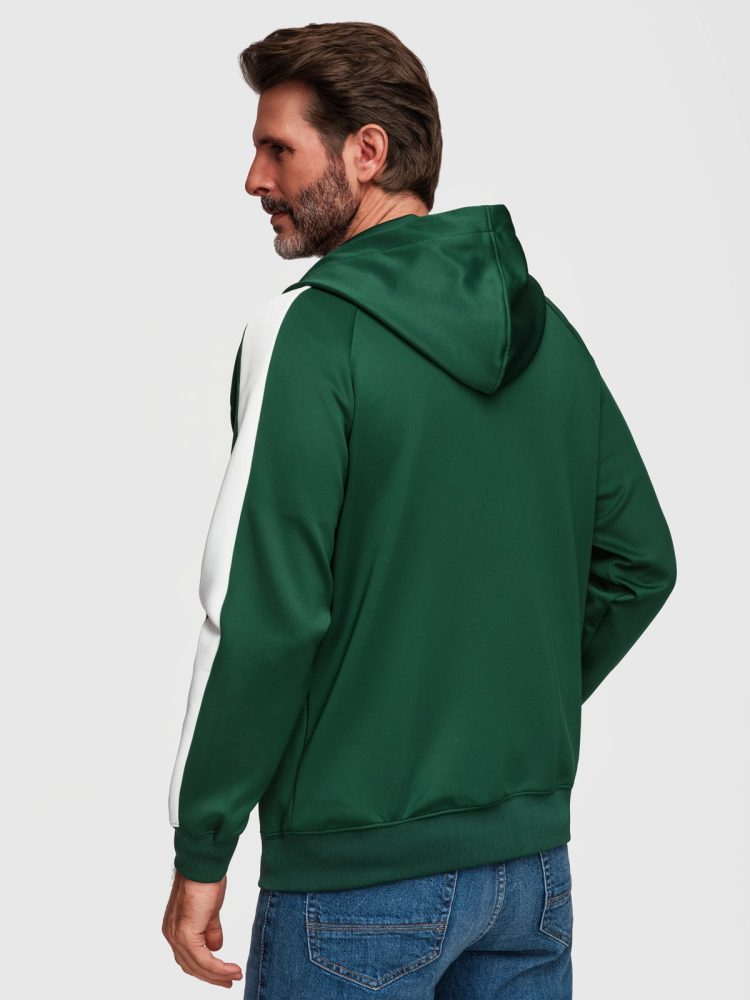 Mikina na zips s kapucňou zelená