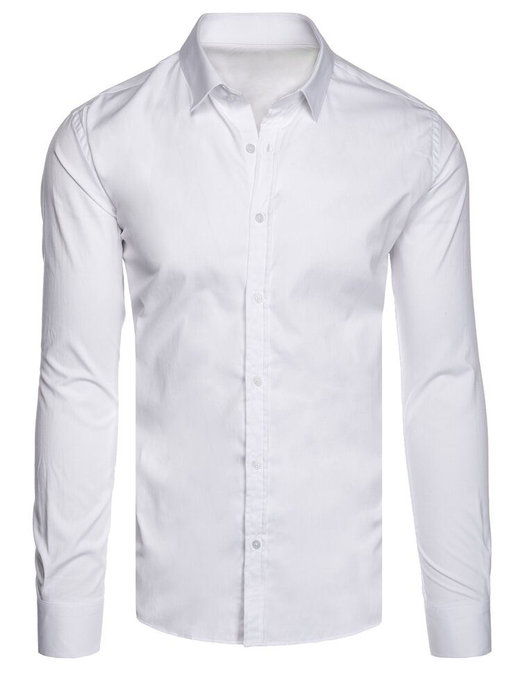 Pánska trendy košeľa bez vzoru - biela