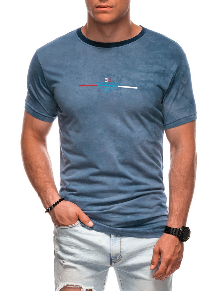 Moderné tričko s krátkym rukávom - muži- modré