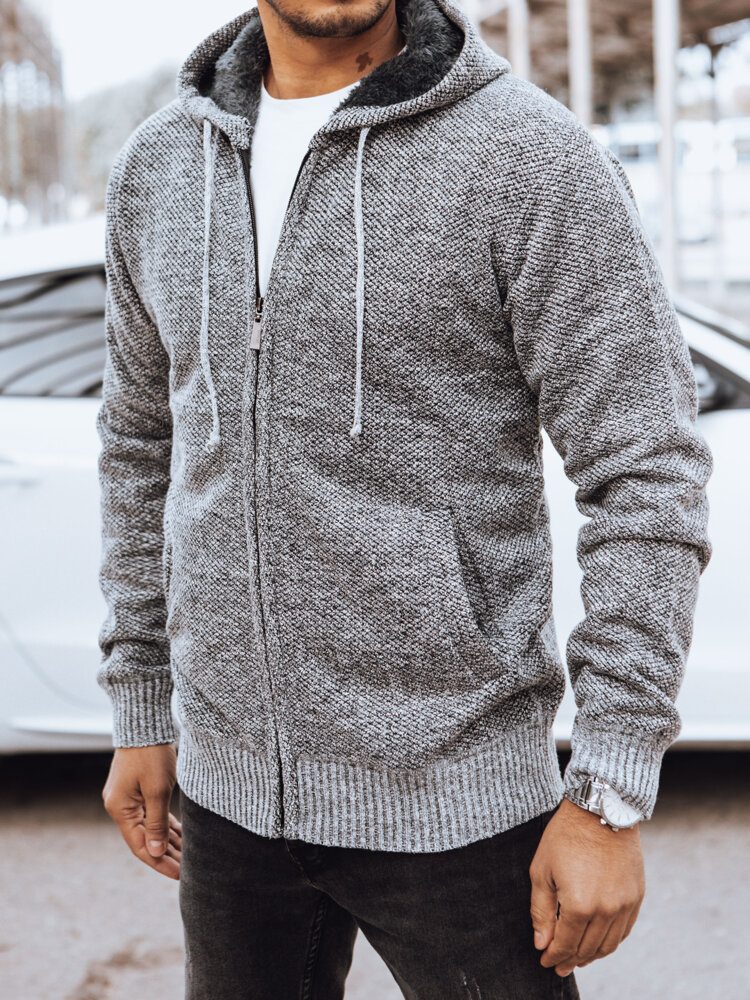 Trendy pánsky sveter - šedý