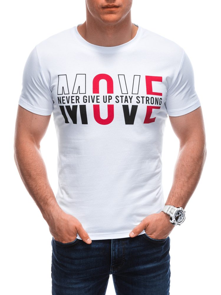 Originálne tričko s krátkym rukávom pre mužov biele