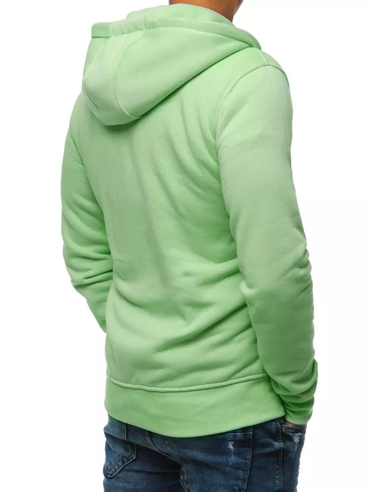 Moderná mikina na zips s kapucňou zelená-muži