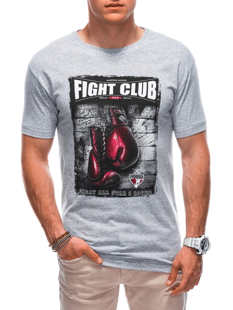 Šedé tričko Fight pre mužov