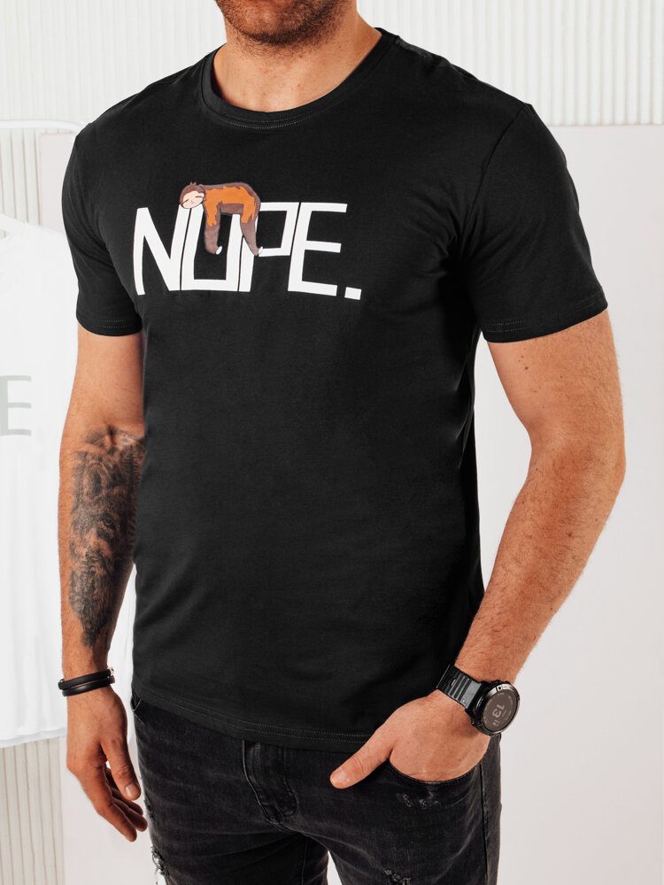 E-shop Jedinečné čierne tričko s originálnou potlačou