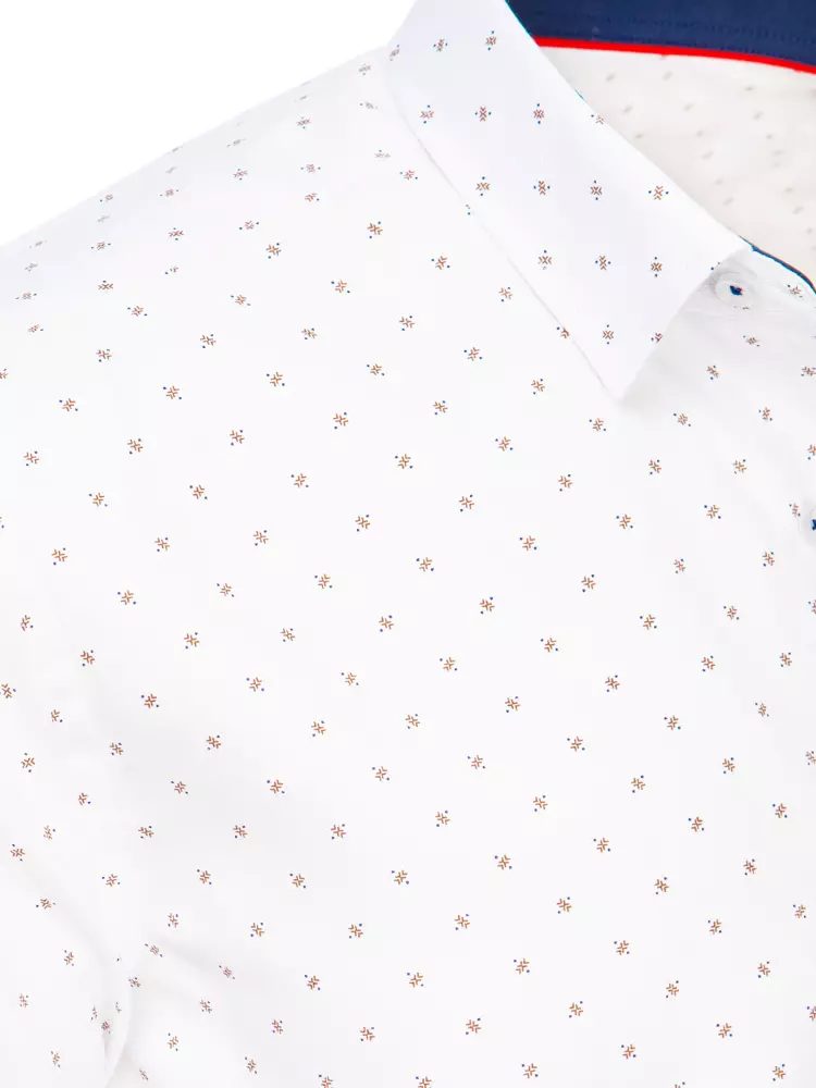 Pánska elegantná košeľa so vzorom - biela