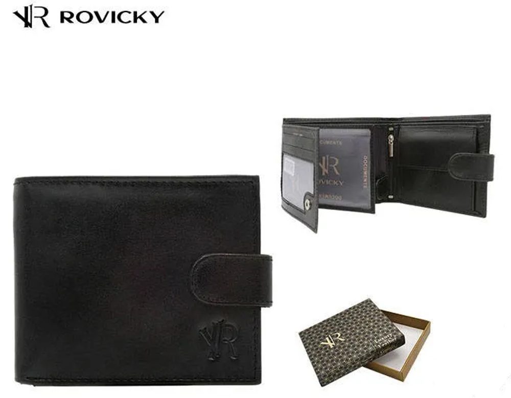 Trendy čierna pánska peňaženka s prackou