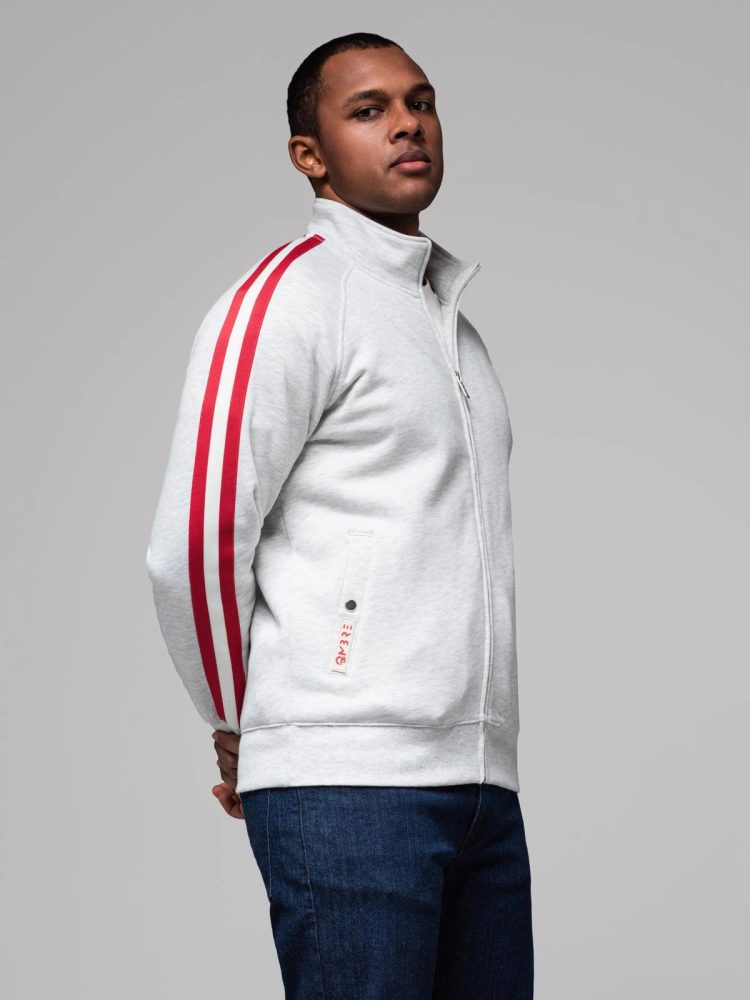 Pánska mikina bez kapucne na zips-šedá