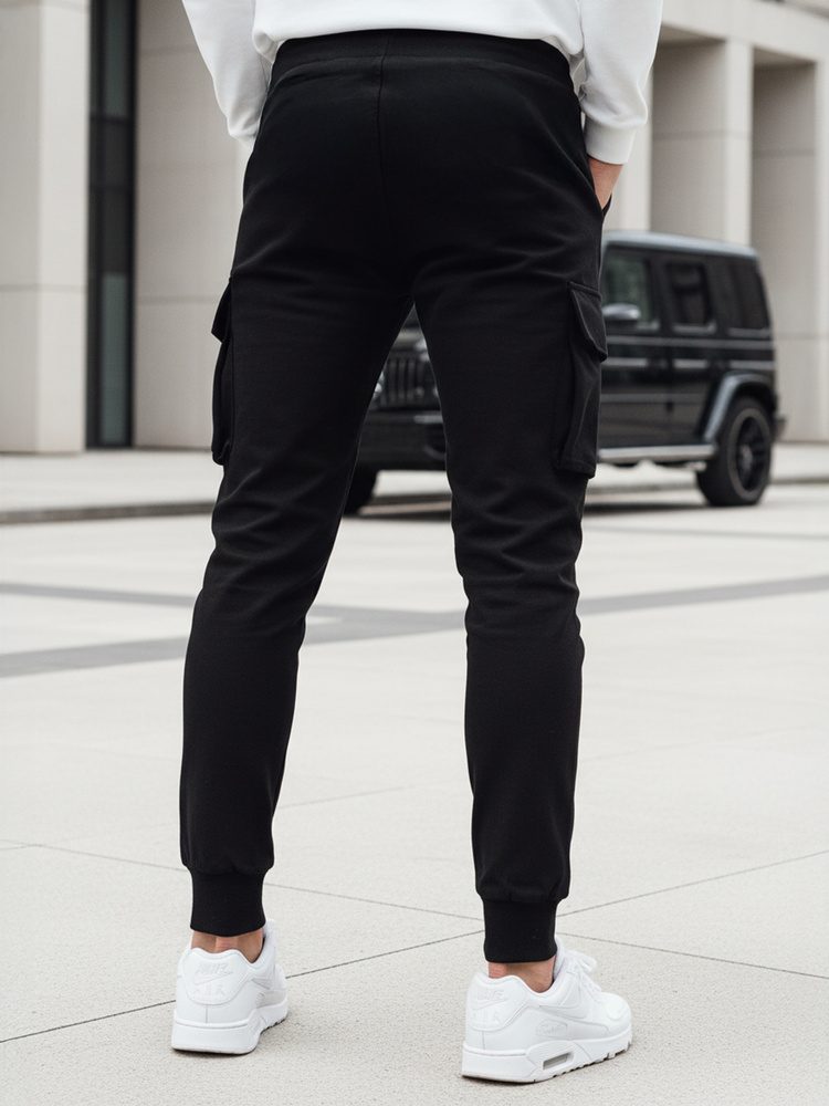 Trendy jogger kapsáčové nohavice pre pánov čierne