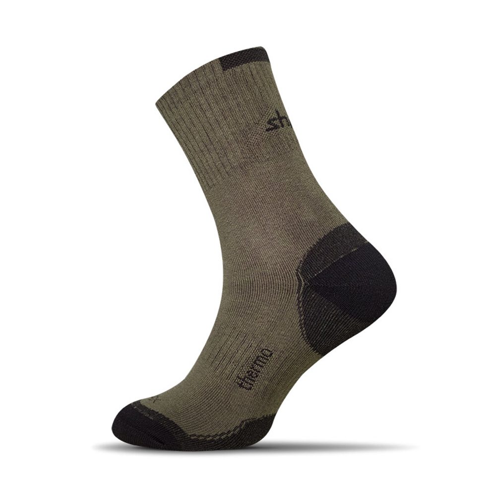 E-shop Termo bavlnené ponožky tmavo-zelené