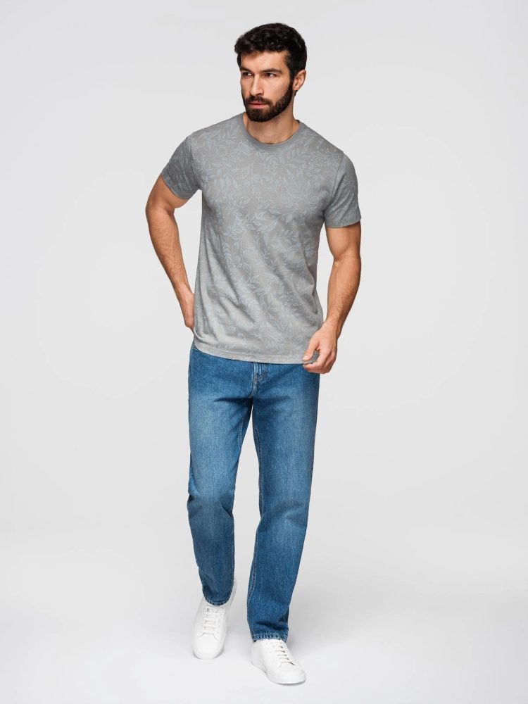 Trendy pánske tričko s krátkym rukávom- šedé
