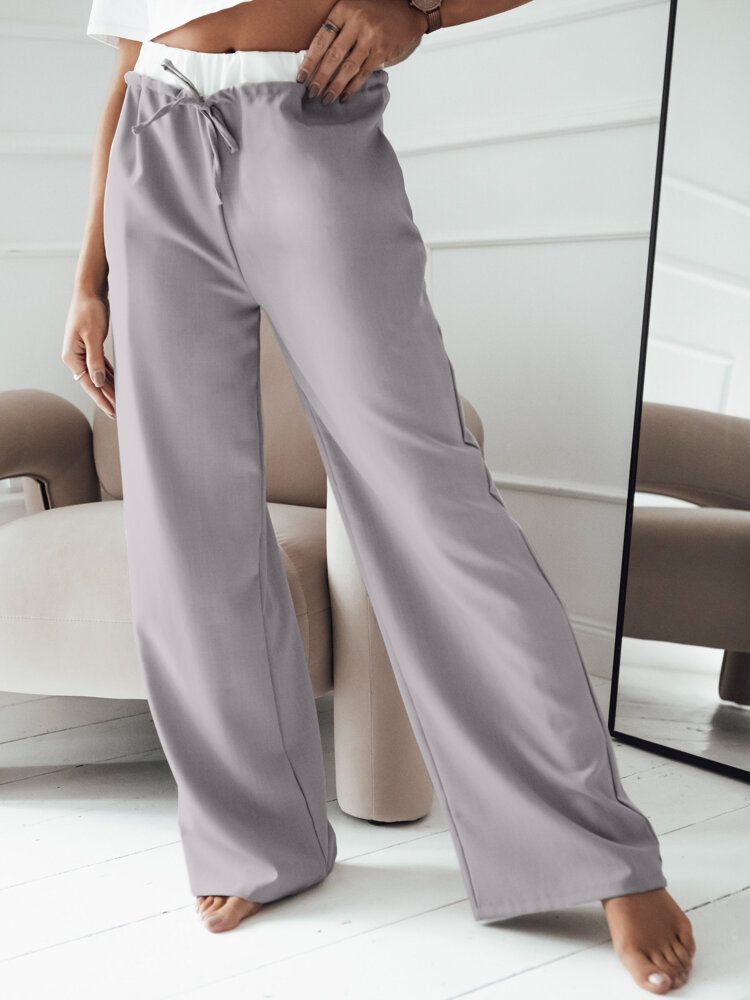 Dámske široké nohavice v šedej farbe Daramy