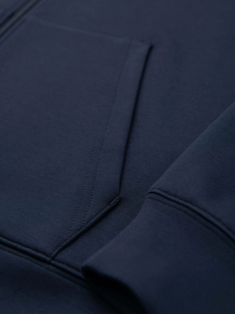 Pánska mikina s kapucňou na zips- tmavomodrá