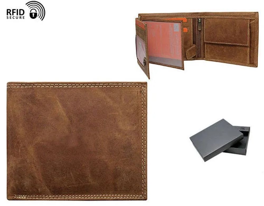 E-shop Štýlová kožená hnedá pánska peňaženka