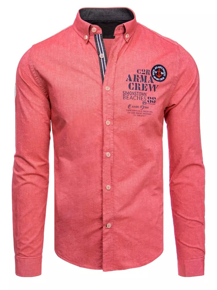 E-shop Originálna červená košeľa s potlačou