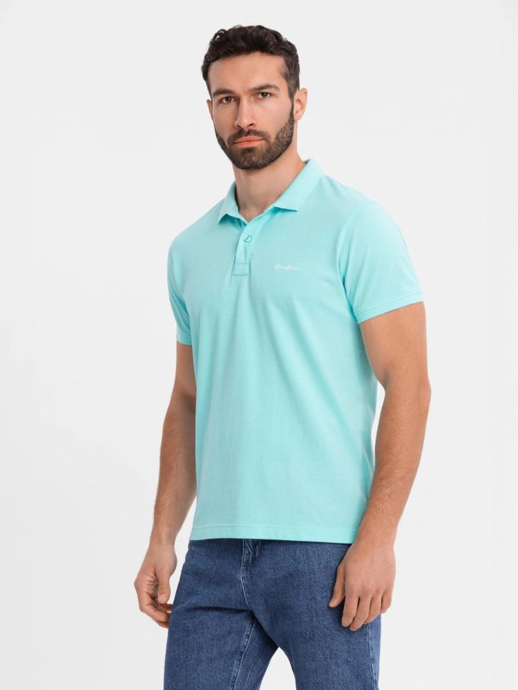 E-shop Ležérna modrá pánska polokošeľa V2 POSS-0103