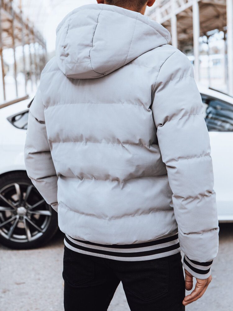 Trendy zimná bunda s kapucňou šedá