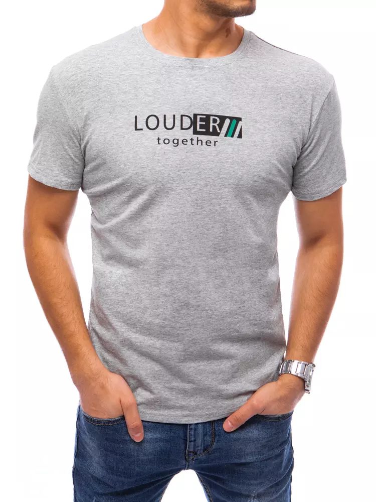 E-shop Svetlošedé bavlnené tričko s potlačou Louder