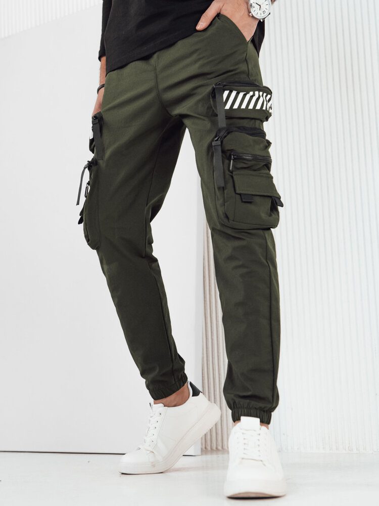 Trendy jogger kapsáčové nohavice pre pánov zelené