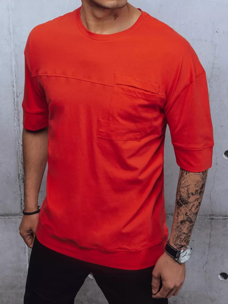 Trendové tričko s krátkym rukávom-muži-červené