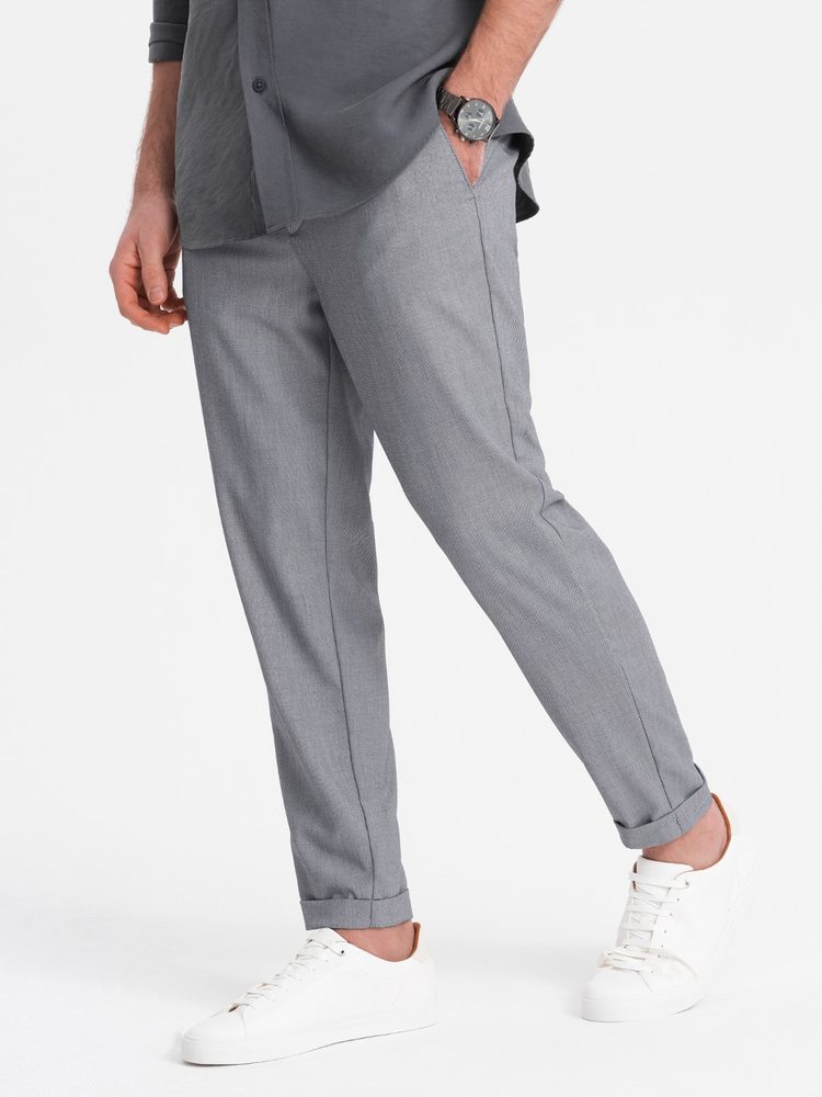 Trendy pánske chinos nohavice šedé