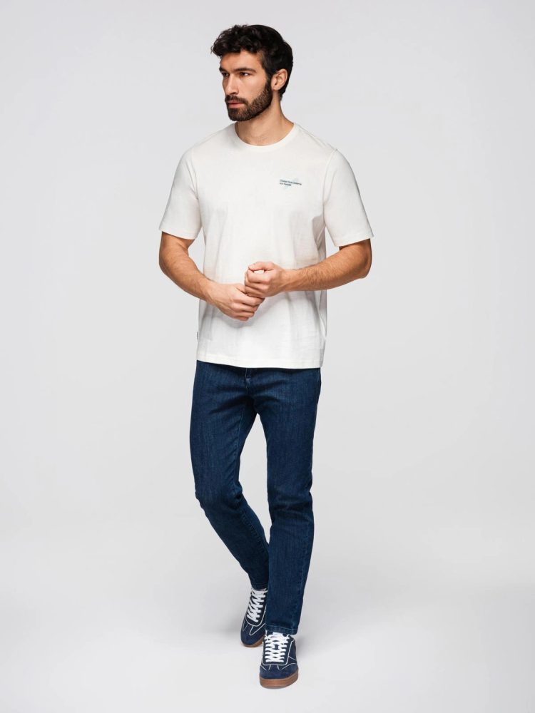 Trendy pánske tričko s krátkym rukávom- biele