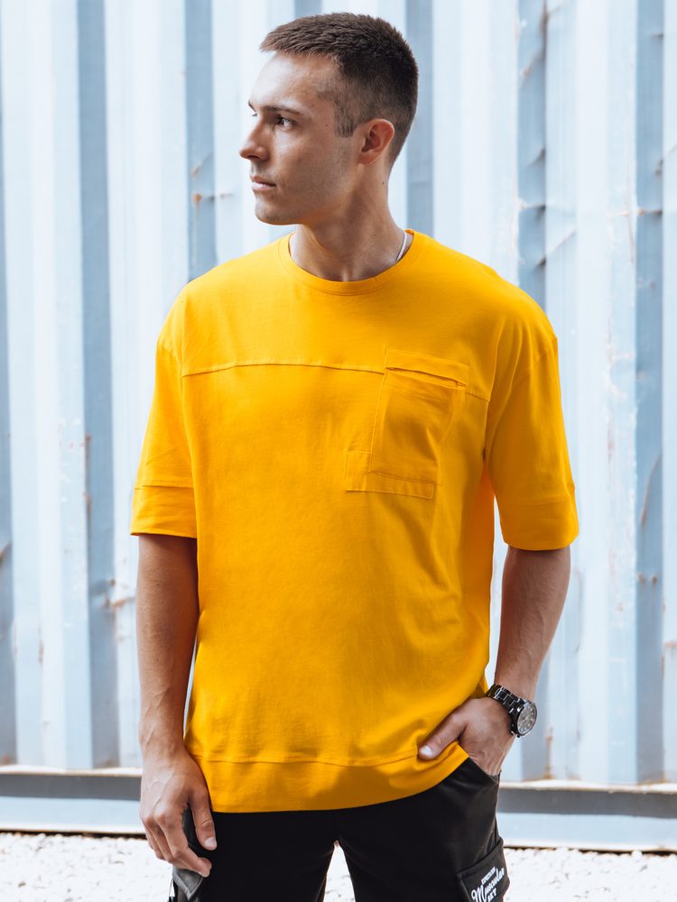 Jedinečné tričko s krátkym rukávom pre pánov žlté