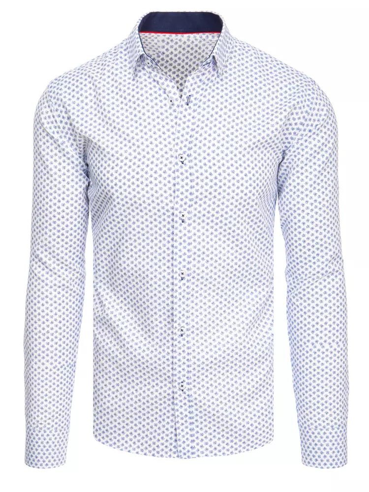 Elegantná pánska košeľa so vzorom - biela